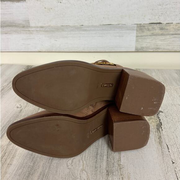 Louise et Cie Women’s 5 Uzma Tan Leather Ankle Booties Block Heel Designer New - Picture 5 of 8